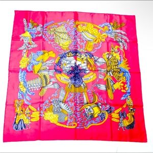 Hermes scarf  Carre 90   Reds Silk100%